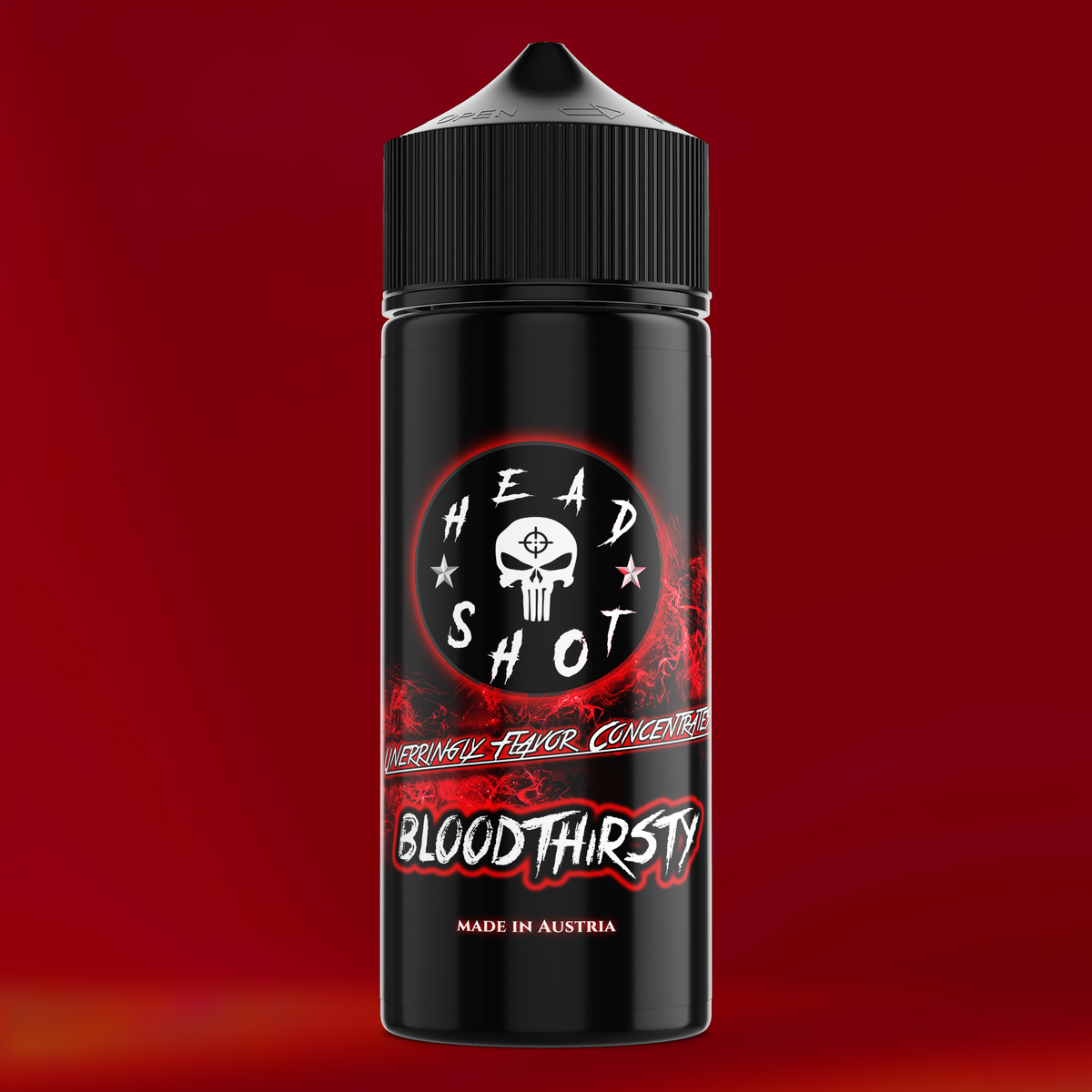 BLOODTHIRSTY Aroma Flasche farbiger Hintergrund