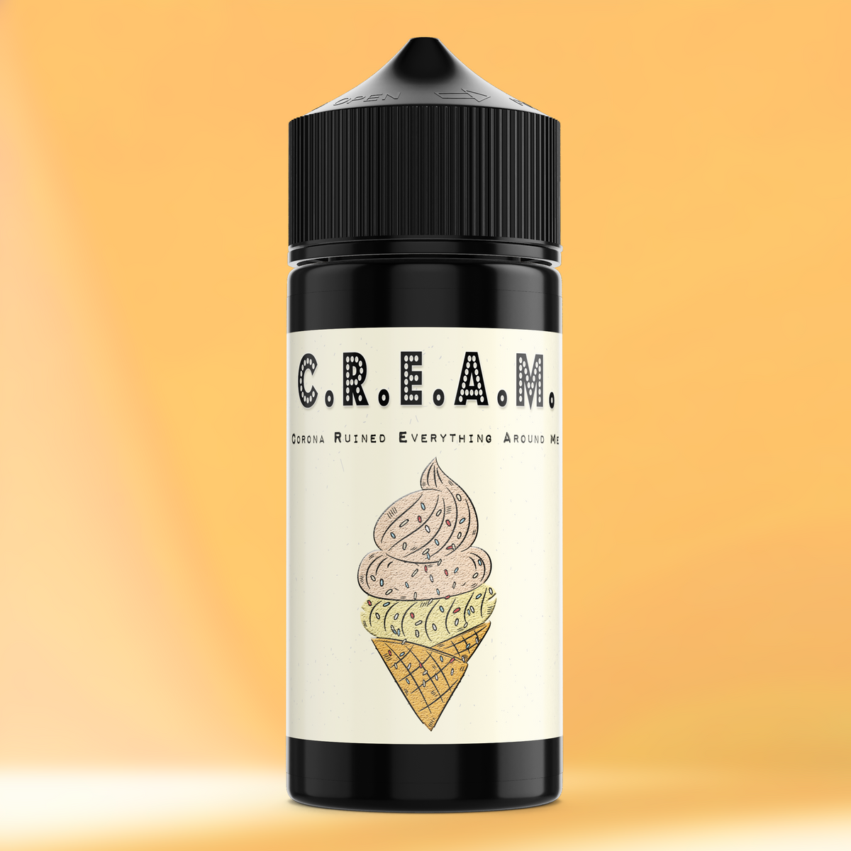 C.R.E.A.M. Aroma Flasche farbiger Hintergrund