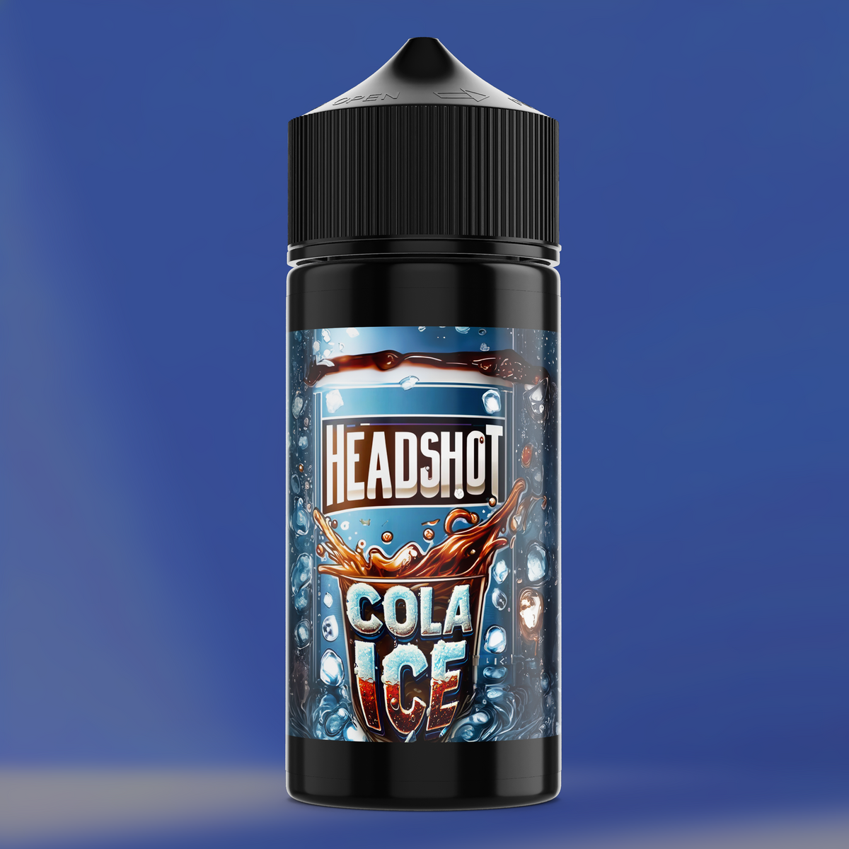 COLA ICE Aroma Flasche farbiger Hintergrund