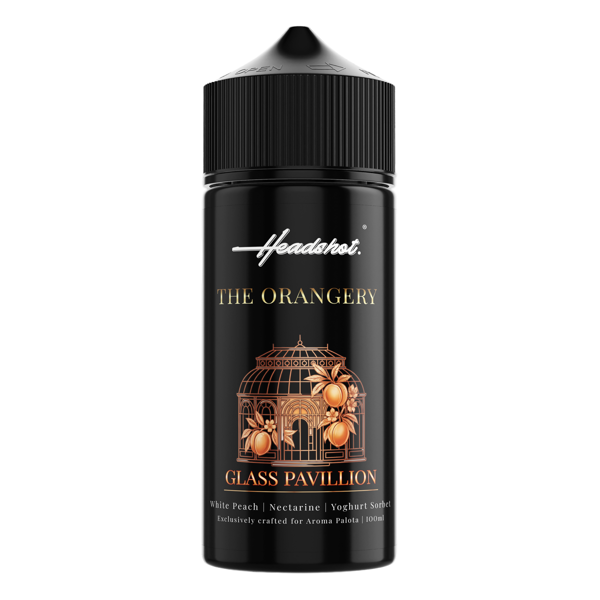 GLASS PAVILLION Nektarine Pfirsich Joghurt Aroma von HEADSHOT, Flasche