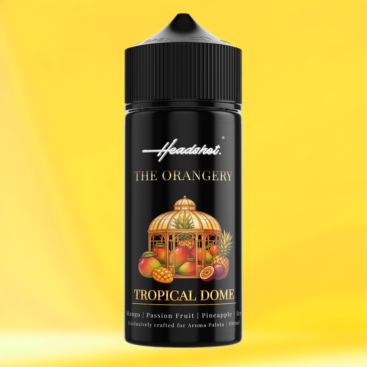 TROPICAL DOME Orange Mango Maracuja Ananas Ice Aroma von HEADSHOT, Flasche, Ansicht 2
