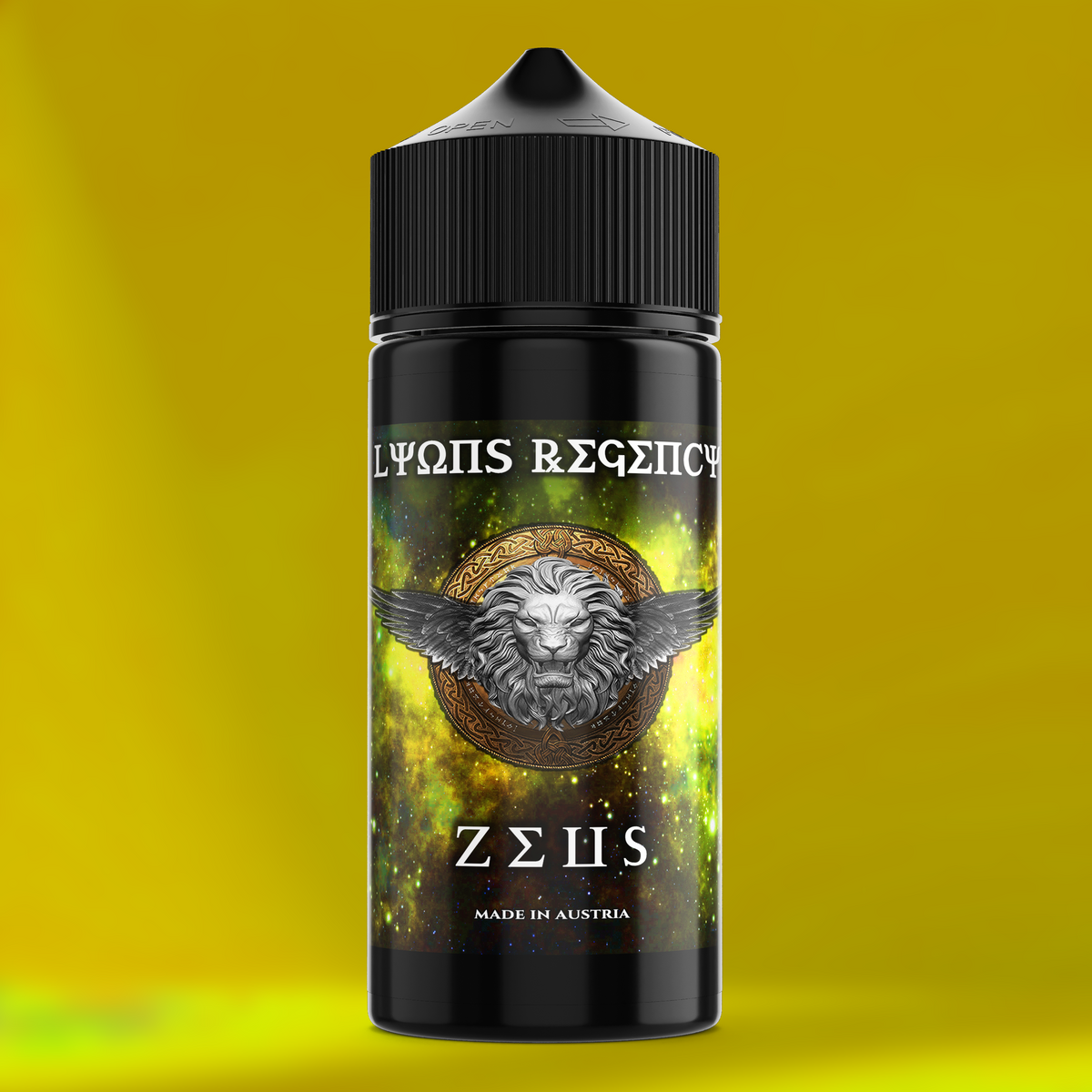 Z3US flavor bottle on a colored background